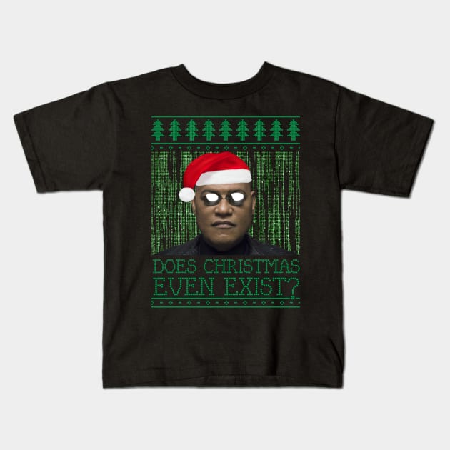 Matrix Morpheus Christmas Knit Kids T-Shirt by Rebus28